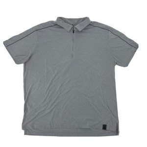 L.L. Bean Shirt Men's L-Reg‎ Gray Short Sleeve 1/4 Zip Polo